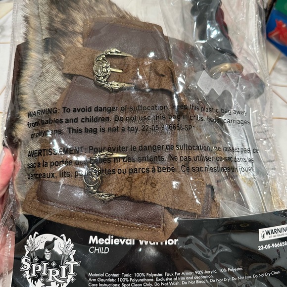 Spirit Medieval Warrior Kids Costume - Black and Brown - Picture 2 of 3